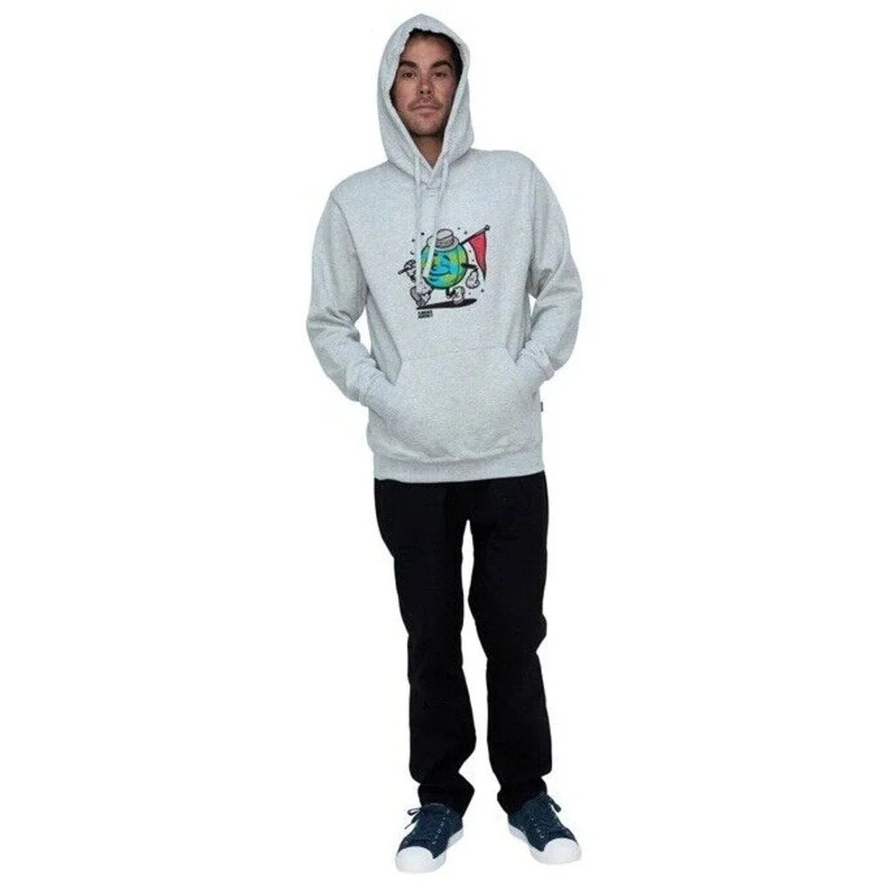 Florence Marine X Men's Mister Globe Hoodie Sweatshirt Size Small Gray